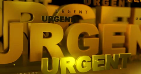 The word URGENT 3D rendered Text (Typography 3D animation) Stock Footage 170389870