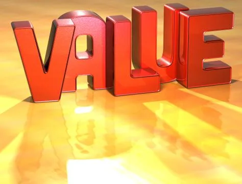 Word  value on yellow background Stock Illustration