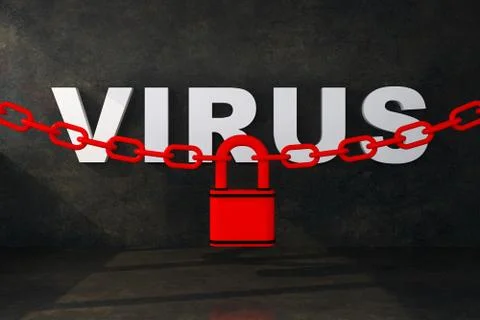 Word virus from chain with lock Stock Illustration