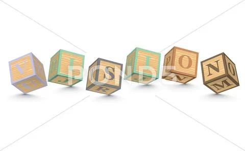 Word vision written with alphabet blocks: Graphic #40645845