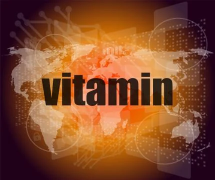 Word vitamin on digital screen Stock Illustration