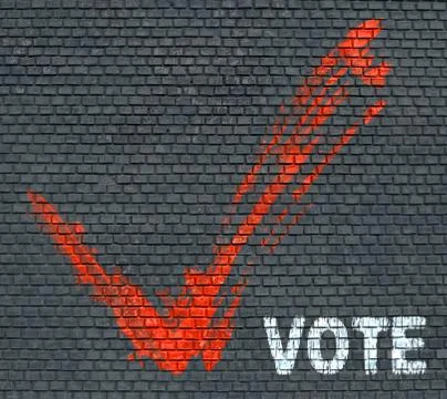 Word vote on a brick wall Stock Illustration