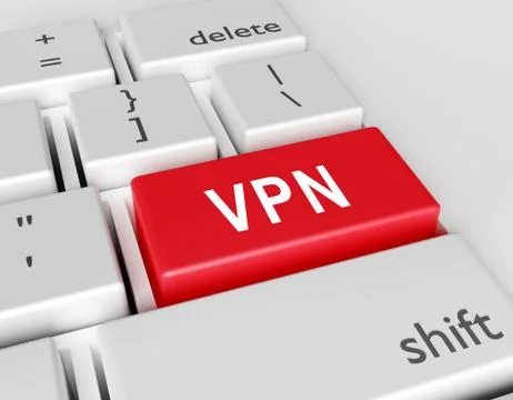 Word VPN is written on a computer keyboard. Conceptual image on a computer ke Stock Illustration