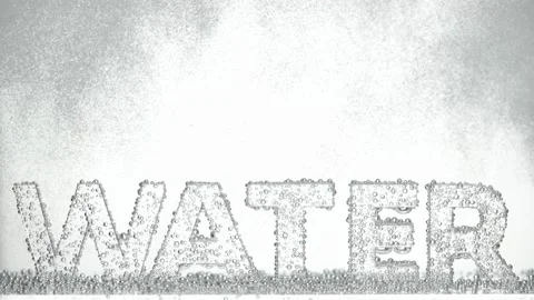 Word water in bubbles of oxygen on white background. Stock Footage 154488965