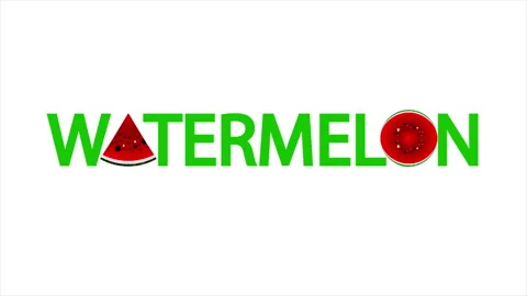Word watermelon in the style of watermelon Stock Footage 135386783