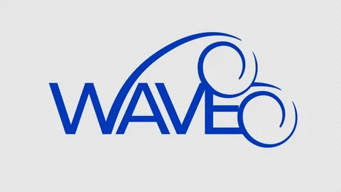 Word wave with abstract wave lines graphic animation. Alpha channel Stock Footage 295864488