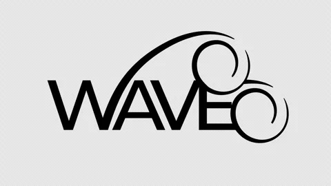 Word wave with abstract wave lines graphic animation. Alpha channel Stock Footage 295864491