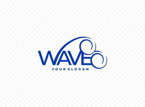 Word wave with abstract wave lines vector logo design Stock Illustration