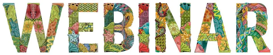 Word WEBINAR. Vector zentangle object for decoration Stockillustratie