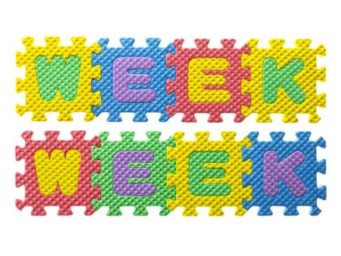 Word week formed using puzzle pieces Stock Photos