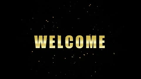 The word WELCOME in gold on black Stock Footage 314031012