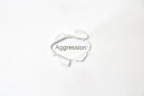 Word on white isolated background through the wound hole in the paper. Stock Photos