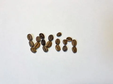 A word win from the coffee beans Stock Photos