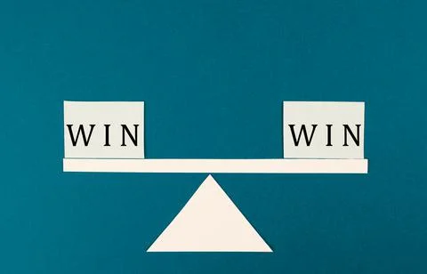 The word win is standing on paper, problem solving, winner mindset, business and 写真素材