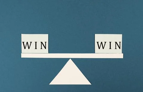 The word win is standing on paper, problem solving, winner mindset, business and Stock Photos