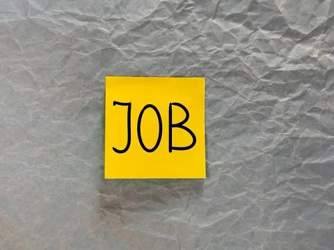 The word work is written on the paper. A poster for finding a job. current jo Stock Photos