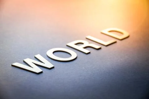 Word world written with white solid letters Foto stock