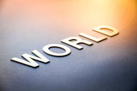  Word world written with white solid letters Word world written with white... Foto stock