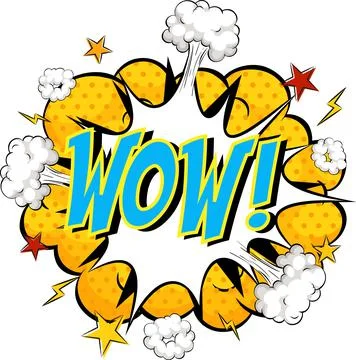 Word Wow on comic cloud explosion background Stock Illustration