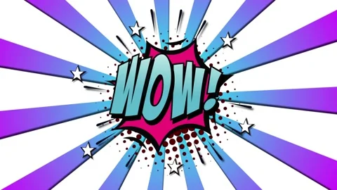 Word WOW Retro Cartoon Comic Bubbles Seamless Loop Stock Footage 165183177