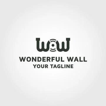 Word wow vector logo design template inspiration Stock Illustration