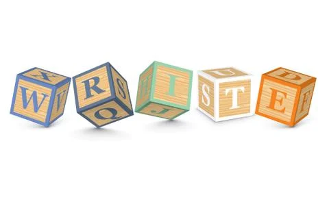 Word write written with alphabet blocks Stock Illustration