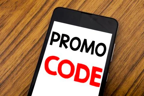 Word, writing handwriting Promo Code. Business concept for Promotion for Onli 스톡 사진