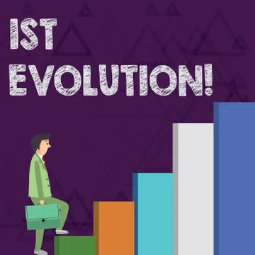 Word writing text 1St Evolution. Business concept for Change in the genetic 스톡 일러스트