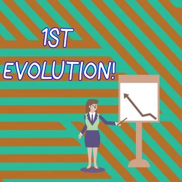 Word writing text 1St Evolution. Business concept for Change in the genetic Ilustración de archivo