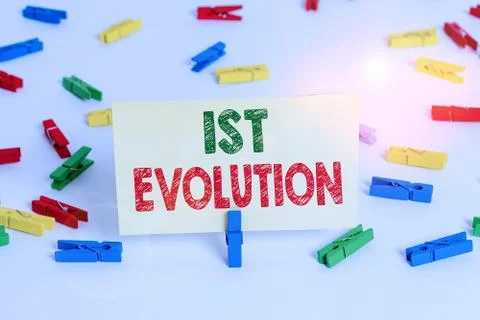 Word writing text 1St Evolution. Business concept for Change in the genetic Foto stock