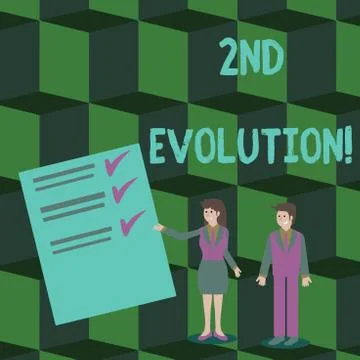 Word writing text 2Nd Evolution. Business concept for change in the heritable Illustrazione stock