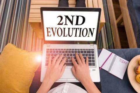 Word writing text 2Nd Evolution. Business concept for change in the heritable Foto stock