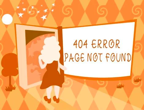 Word writing text 404 Error Page Not Found. Business concept for Webpage on Stock-Illustration