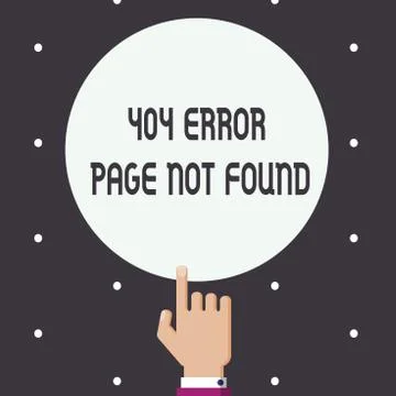 Word writing text 404 Error Page Not Found. Business concept for Webpage on Stock-Illustration