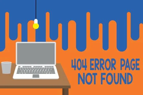 Word writing text 404 Error Page Not Found. Business concept for Webpage on Stock-Illustration