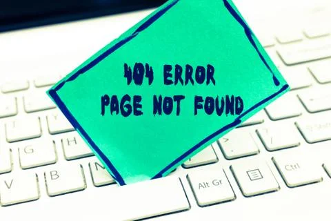 Word writing text 404 Error Page Not Found. Business concept for Webpage on Stock-Fotos