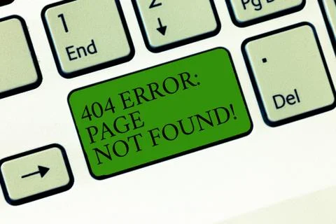 Word writing text 404 Error Page Not Found. Business concept for Webpage on Stock-Fotos