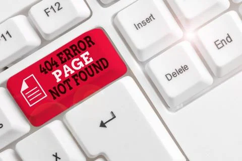 Word writing text 404 Error Page Not Found. Business concept for Webpage on Stock-Fotos