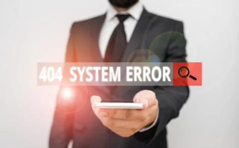 Word writing text 404 System Error. Business concept for message appears when 库存照片