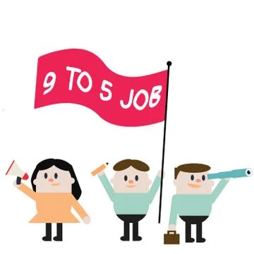 Word writing text 9 To 5 Job. Business concept for Work time schedule Daily Stock Illustration