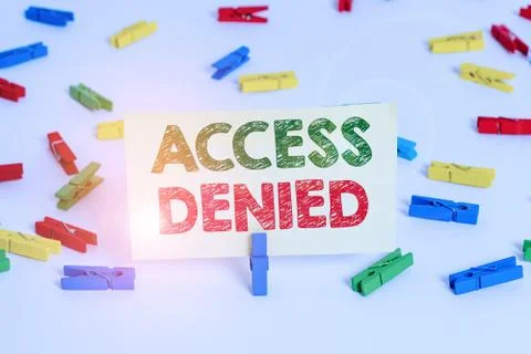 Word writing text Access Denied. Business concept for error message shown when Stockfoto's
