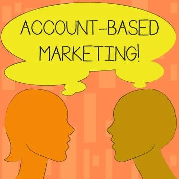 Word writing text Account Based Marketing. Business concept for strategic app Illustrazione stock