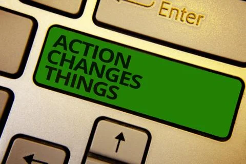 Word writing text Action Changes Things. Business concept for doing something 库存插图