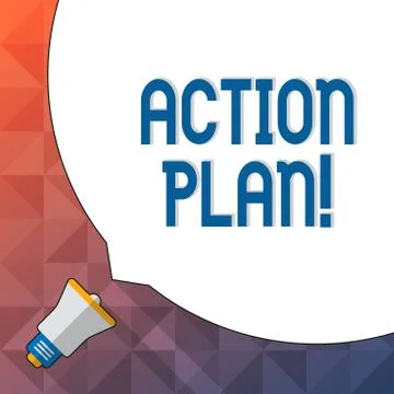Word writing text Action Plan. Business concept for proposed strategy or cour Stockillustratie