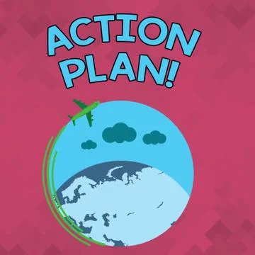Word writing text Action Plan. Business concept for proposed strategy or course Stockillustratie