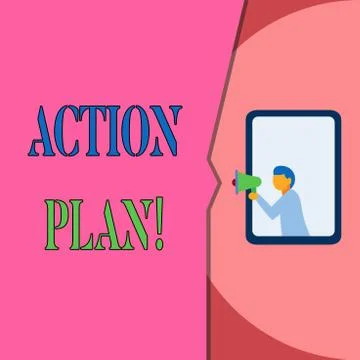 Word writing text Action Plan. Business concept for proposed strategy or course Stockillustratie