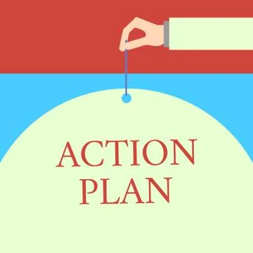 Word writing text Action Plan. Business concept for proposed strategy or course Illustrazione stock