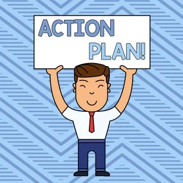 Word writing text Action Plan. Business concept for proposed strategy or course Illustrazione stock