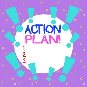 Word writing text Action Plan. Business concept for proposed strategy or course Stockillustratie