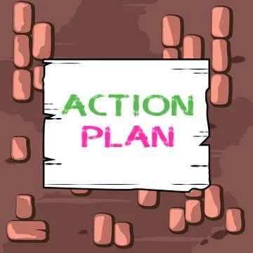 Word writing text Action Plan. Business concept for the detailed plan outlining Stockillustratie